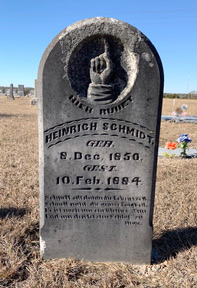 Henry Schmidt grave at Haw Creek Cemetery