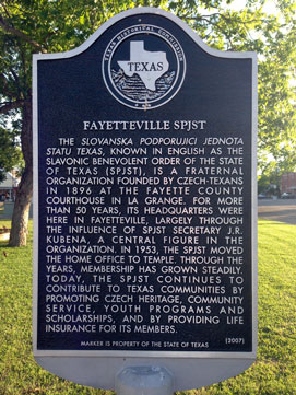 Fayetteville SPJST historical marker
