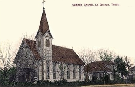 Postcard of La Grange Catholic Church, 1910