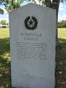 Rutersville College Centennial Marker